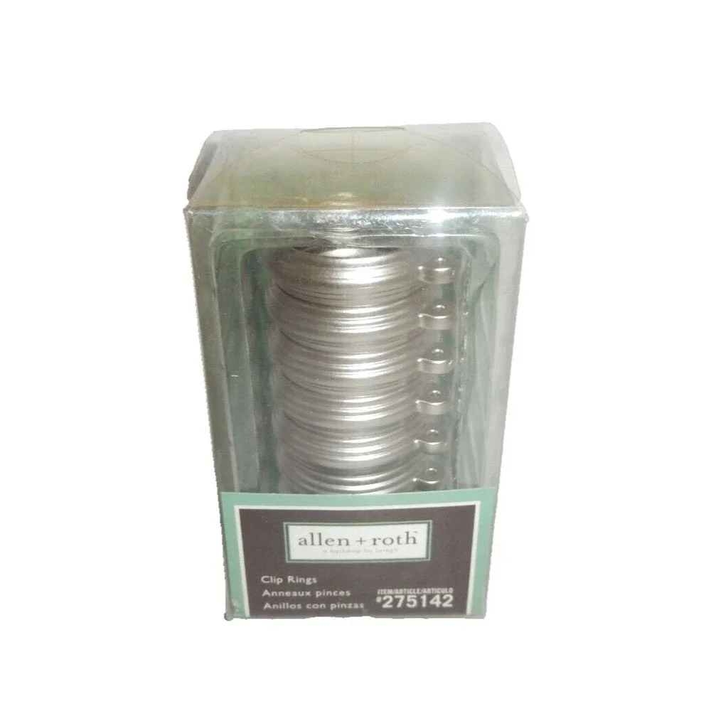 2 Packs Allen+Roth Curtain Clip Rings 7 Pack Brushed Nickel Fits 1
